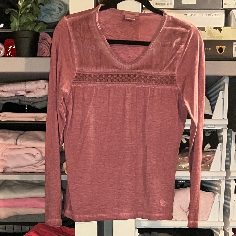 Manguun Heathered Dusty Rose Long Sleeve Shirt